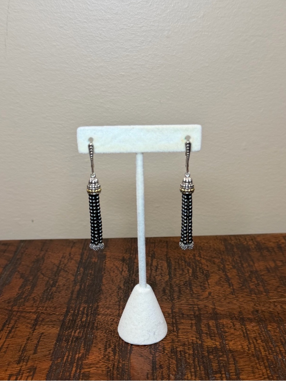 LAGOS 18K Sterling Silver Caviar Icon Tassel Earrings